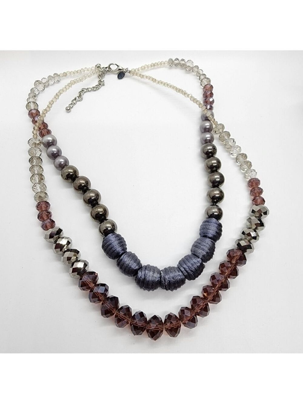 Chico's double strand collar necklace sparkly faceted glass beads